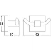 Acl Sara Square Double Robe Hook
